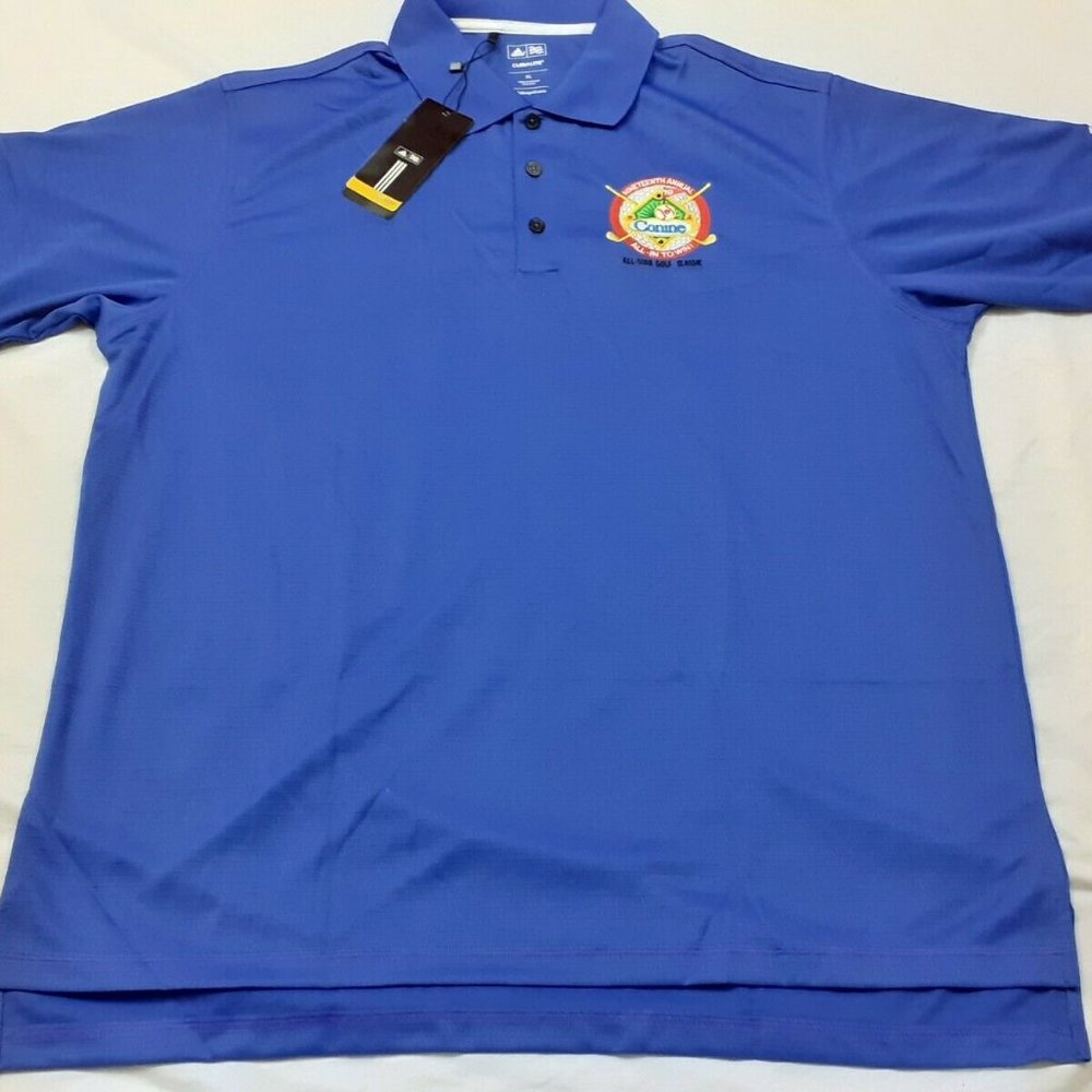 NWT Adidas Golf Polo Shirt Short Sleeve Blue XL